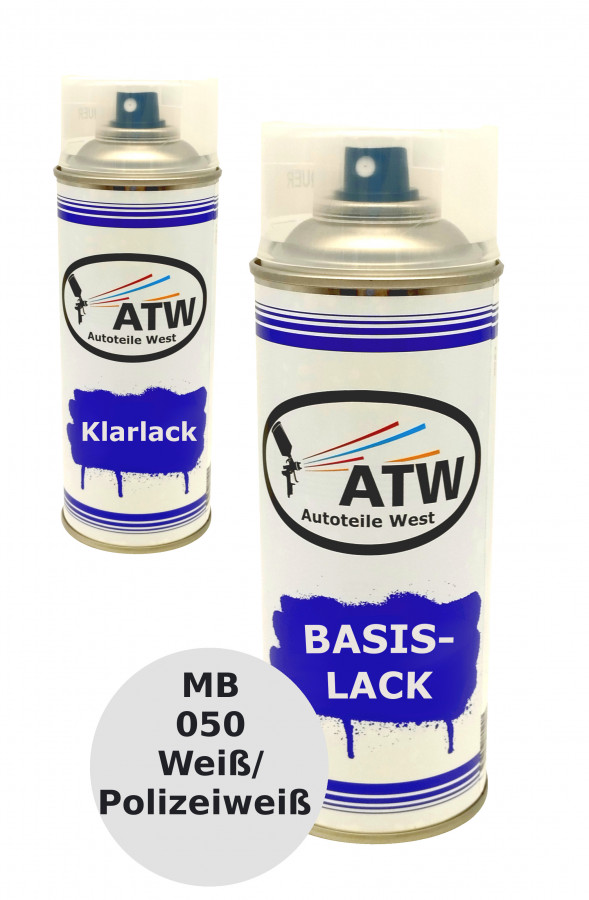 Autolack für Mercedes Benz 050 Weiß/Polizeiweiß +400ml Klarlack Set